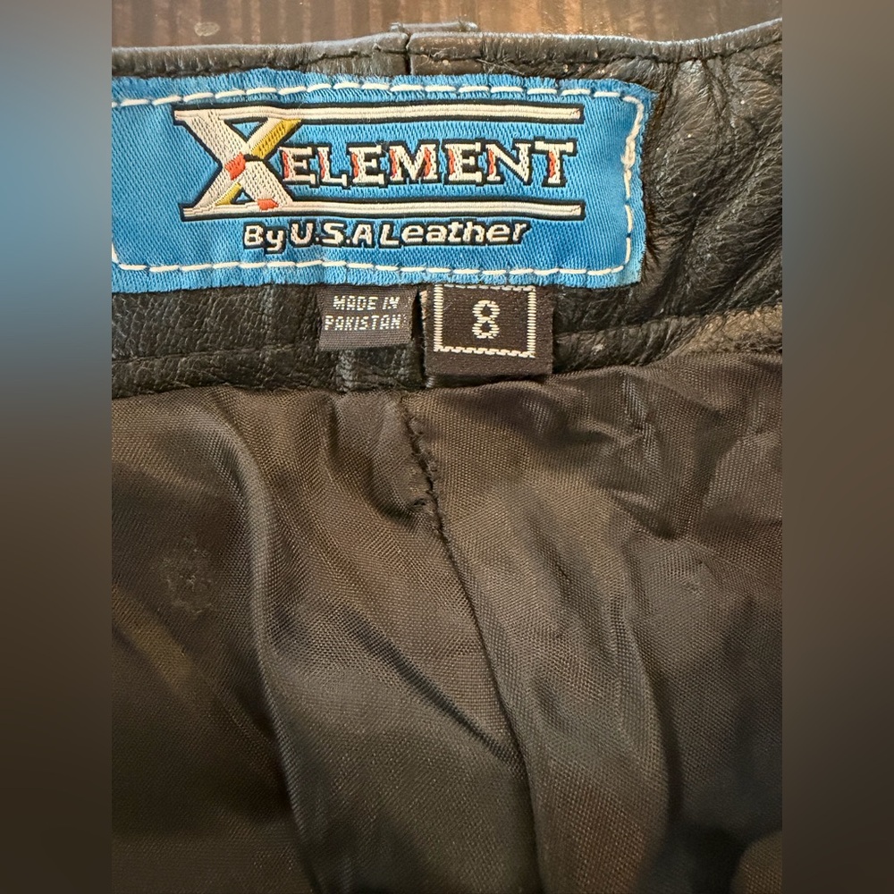 Element Black Straight-Leg Leather Pants - Picture 4 of 6